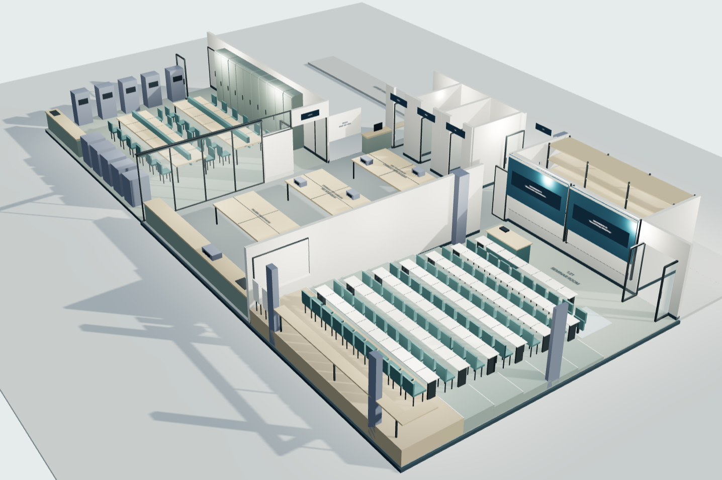 Science III Level 1 model showing the proposed laboratories and tiered teaching room